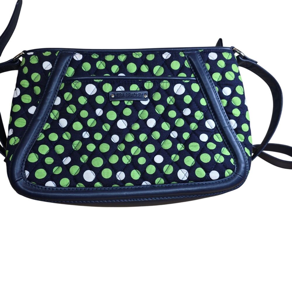 Vera Bradley Trimmed Trapeze Lucky Dots Crossbody 14597-204951 Excellent